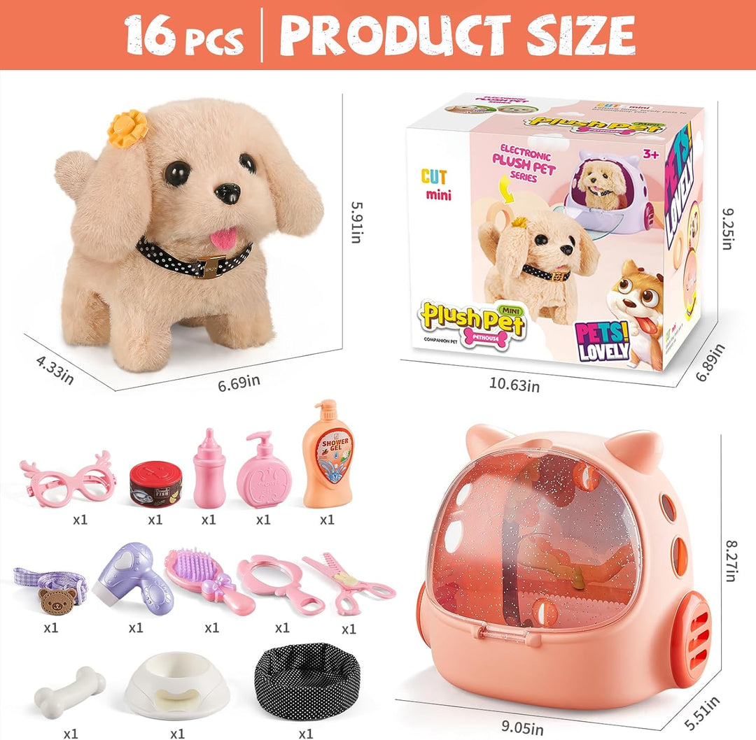 Vanvimen 16 piezas de juguetes de perro robot para niñas, juguetes...