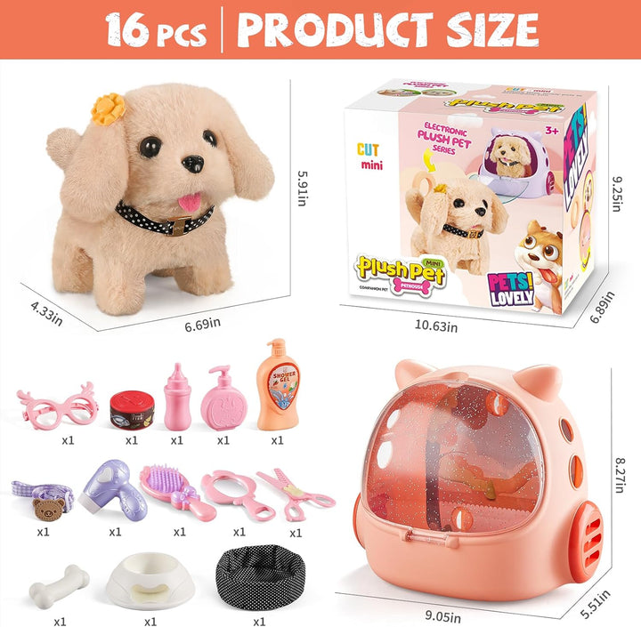 Vanvimen 16 piezas de juguetes de perro robot para niñas, juguetes...