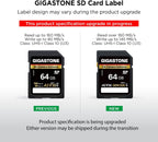 Recuperación de datos gratuita de 5 años: tarjeta SD GIGASTONE de 64 GB, cámara 4K extrema, velocidad de hasta 160 MB/s, tarjeta de memoria UHS-I A2 V30 U3 SDXC de alta velocidad de video UHD