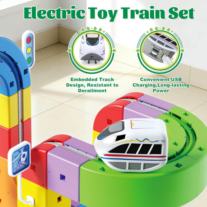 Juego de tren eléctrico pistas desmontables modulares 3D