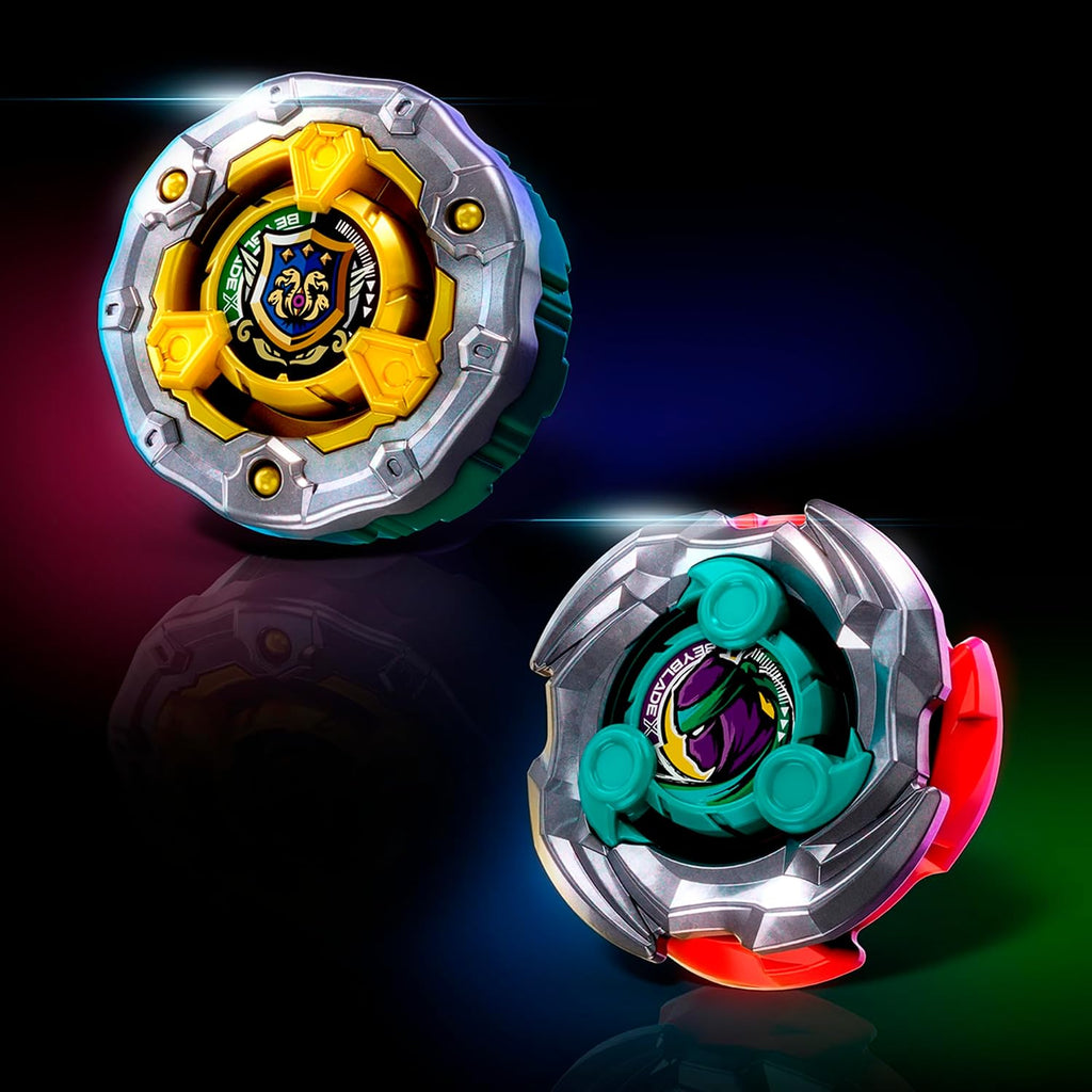 Beyblade X Sneak Attack - Juego de batalla con Beystadium Arena, Rampart Aegis GB y cortador Shinobi LF, 2 juguetes de juego Takara Tomy, 2 lanzadores, a partir de 8 años