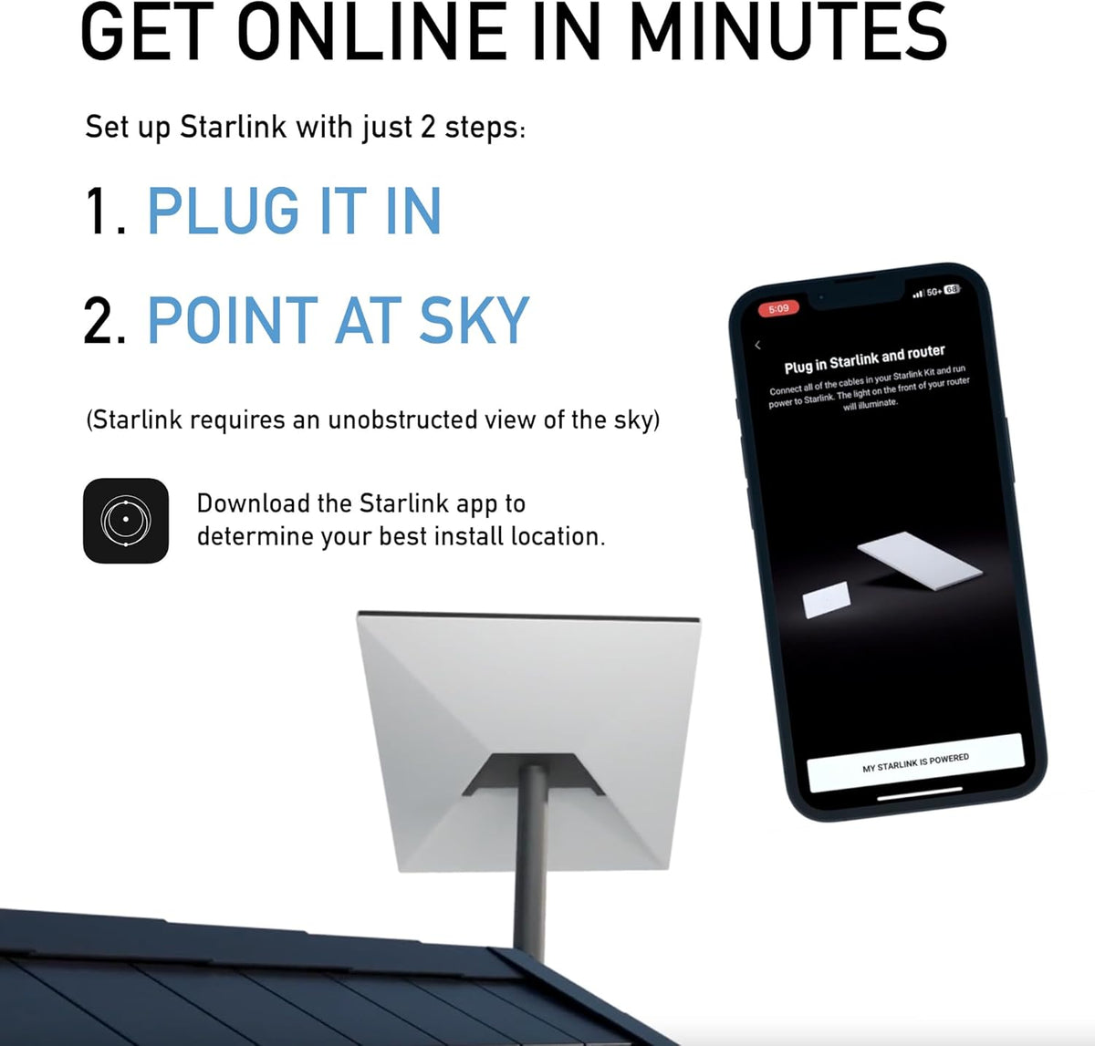 Kit estándar SpaceX Starlink Gen 3 Internet de alta