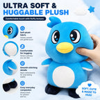 Juguete de peluche de pingüino azul, muñeca de peluche suave de 9.8 in, lindo juego inspirado en hermanos, peluche coleccionable abrazable para niños, decoración de habitación y regalo