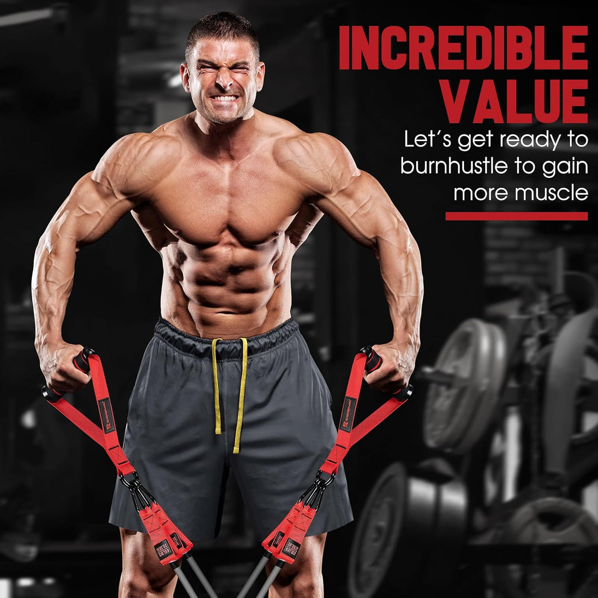 Bandas de Resistencia Pesada para Entrenamiento, 300lbs/360lb/420lb Bands de Ejercicio con Asas, Ancla de Puerta, Correas para Tobillos, Equipo de Gimnasio en Casa para Fortalecimiento Masculino, Entrenamiento de Fuerza y Estiramiento