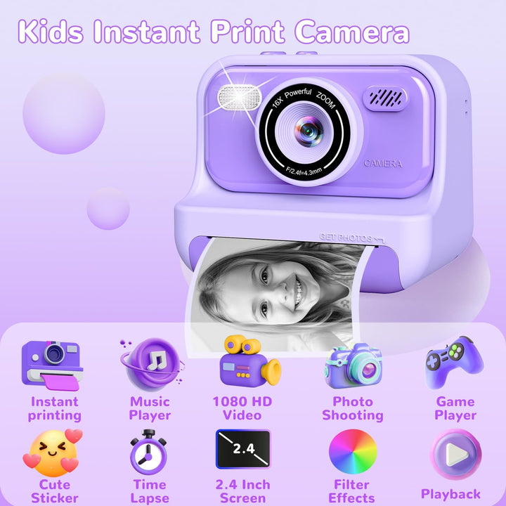 Cámara de impresión instantánea para niños, cámara instantánea para...