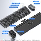 Combo de teclado y mouse inalámbricos, teclado silencioso ultra del...