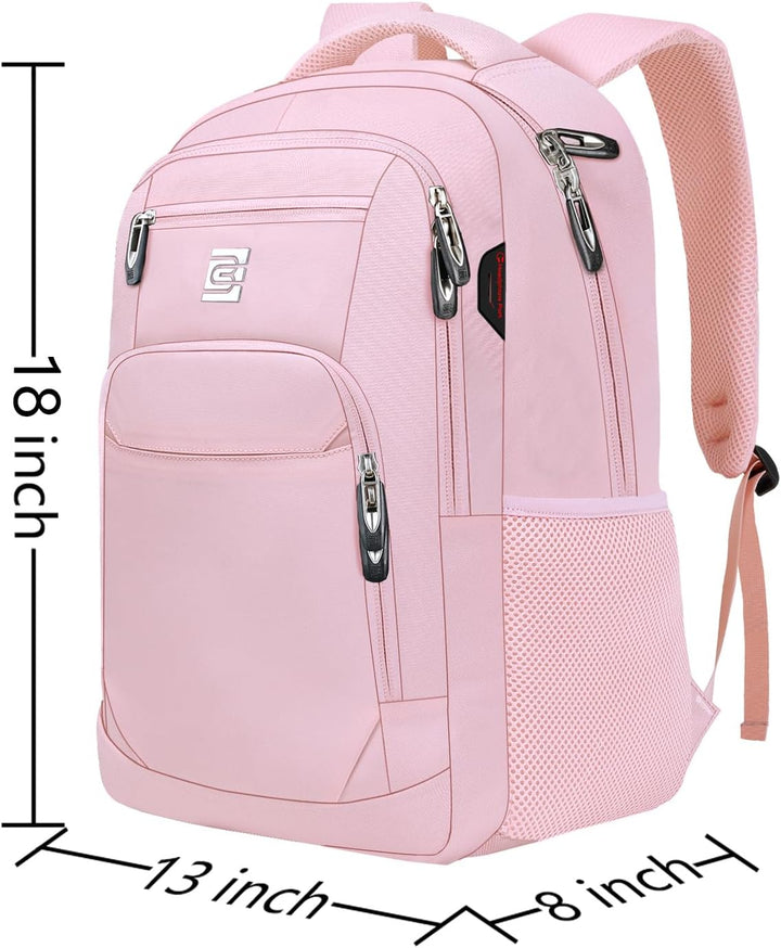 Mochila para Laptop Volher, Rosa claro, 15,6 pulg., Computadora por...