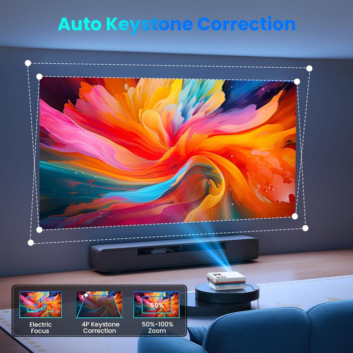 FUDONI Proyector inteligente con WiFi y Bluetooth, nativo 1080P 250...