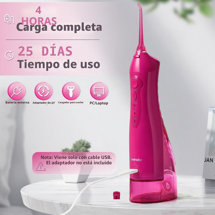 TOVENDOR Irrigador dental eléctrico de agua, hilo dental inalámbric...