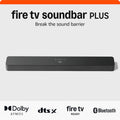 Barra de sonido Amazon Fire TV Plus (último modelo) con subwoofer incorporado, 3.1 canales, Dolby Atmos, diálogos nítidos