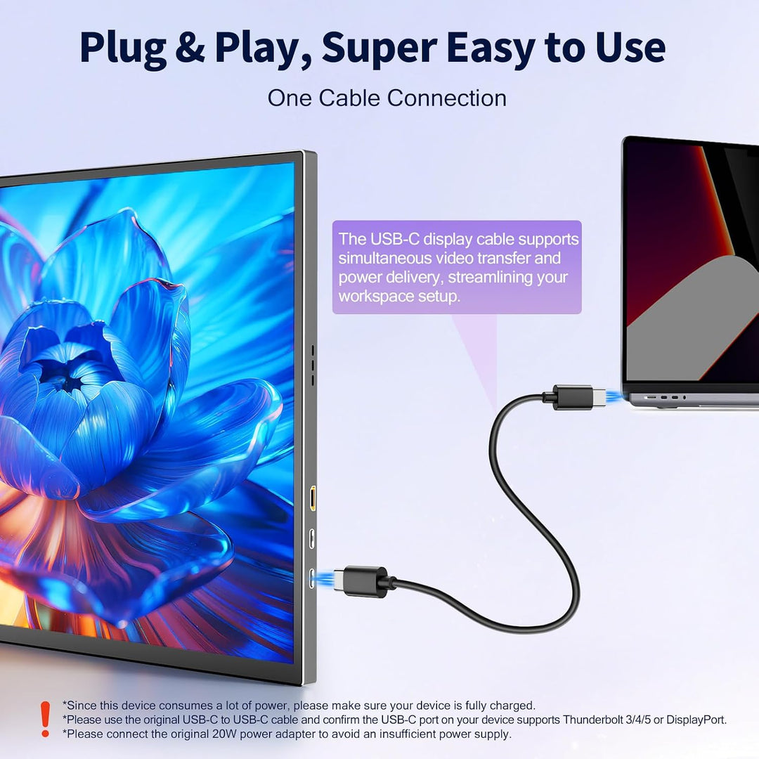 COOLHOOD Monitor portátil FHD USB-C HDMI 120Hz de 18.5 pulgadas | M...