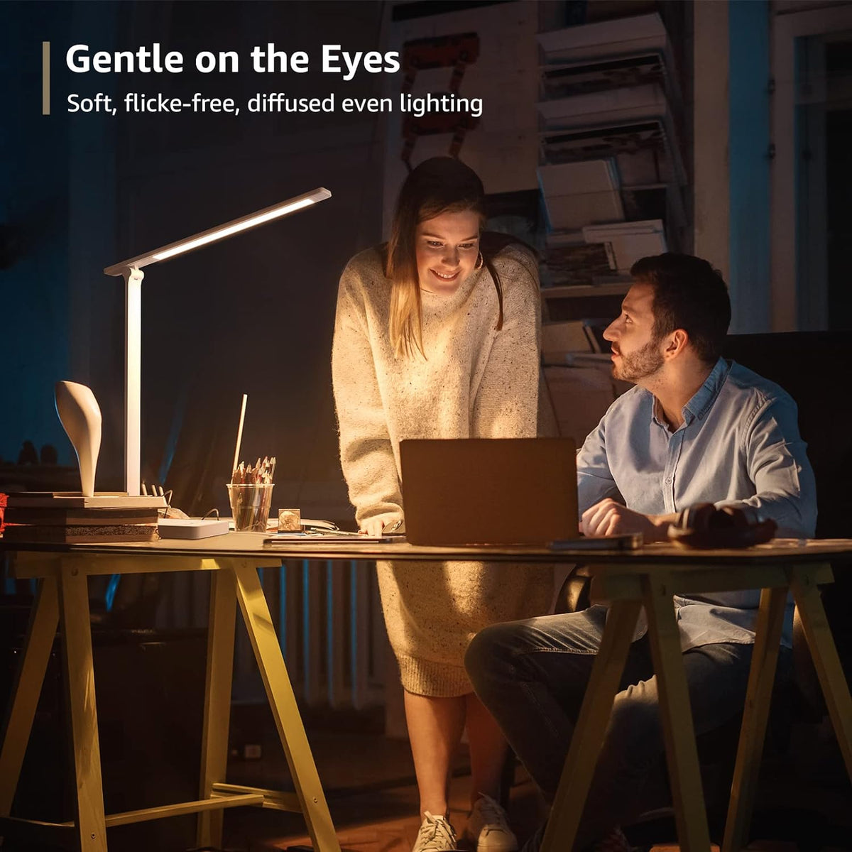Lámpara Lepro - Lámpara de escritorio LED 9.5W 800lm, luz de escritorio de metal