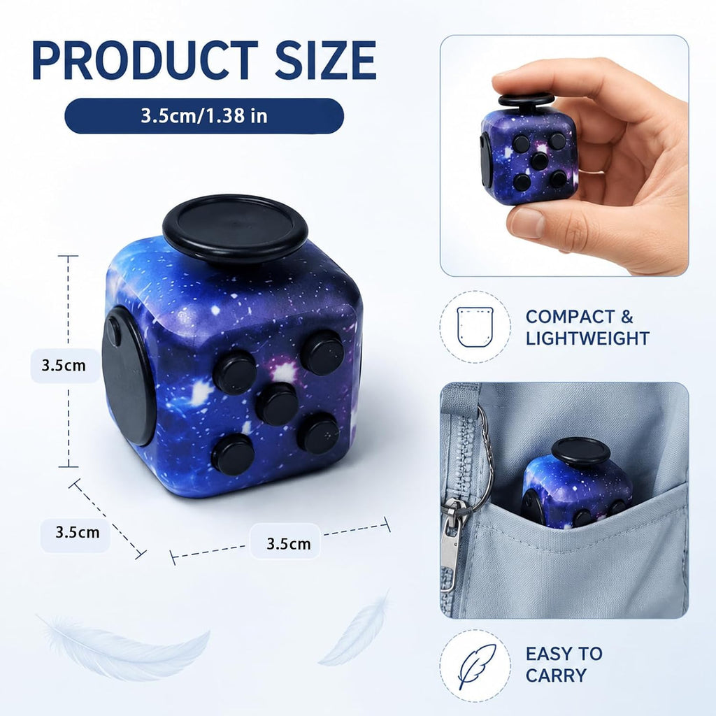 Paquete de 6 cubos sensoriales para adultos, juguetes sensoriales para aliviar la ansiedad de varios lados con modos silenciosos y audibles, cubo infinito, gadgets de mano para TDA/TDA/TDA/OCD