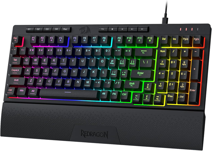 Redragon K515 Shiva - Teclado con cable para juegos RGB de membrana...