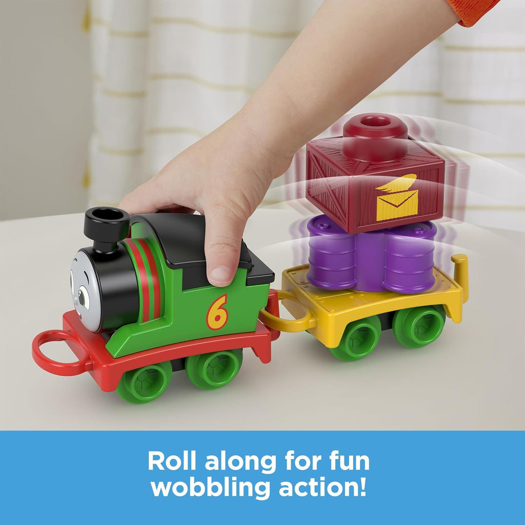 Thomas & Friends Juguete para niños pequeños My First Percy Tren de empuje con carga apilable para niños a partir de 18 meses