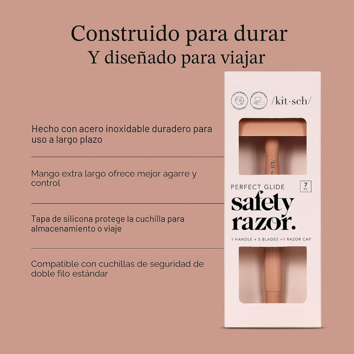 Kitsch Maquinillas de afeitar de seguridad de doble filo para mujer...