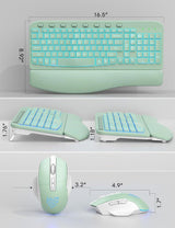 SABLUTE Combo de teclado y mouse inalámbrico ergonómico - Teclado d...