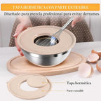 Juego de tazones para mezclar con tapas herméticas, juego de 20 utensilios de cocina, 6 cuencos de acero inoxidable, 3 accesorios para rallar, parte inferior de silicona antideslizante, ideal para