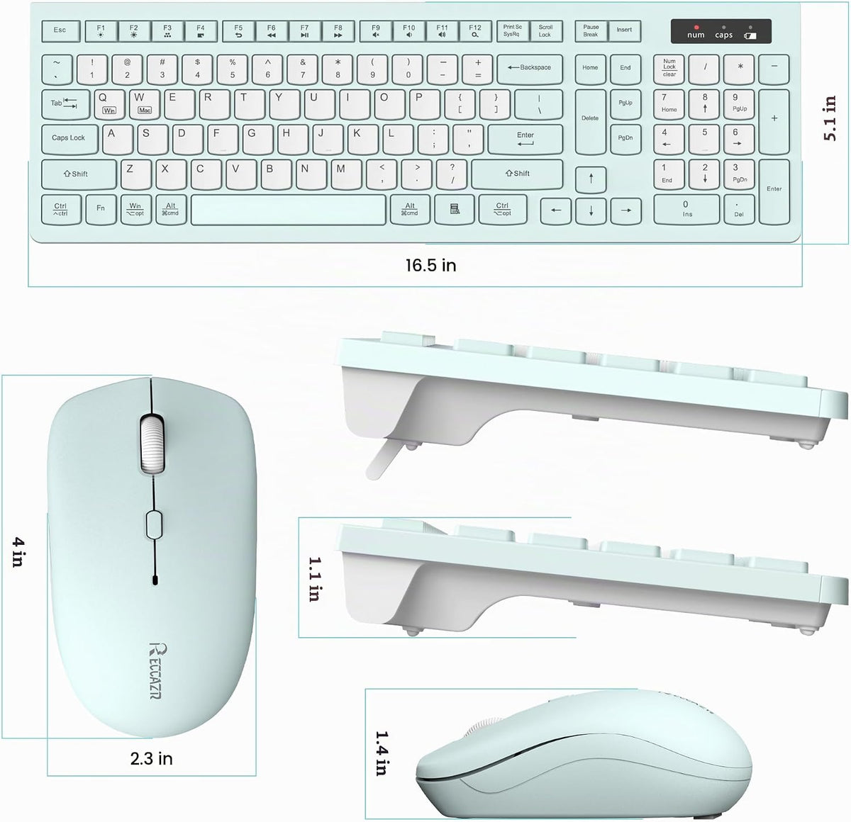 Combo de teclado y ratón inalámbrico silencioso, teclado inalámbric...