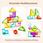Bloques de construcción arcoíris para niños, juguetes Montessori de bloques