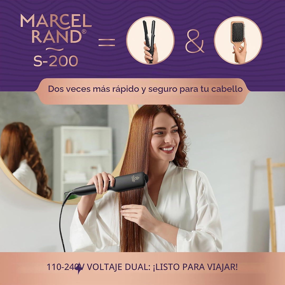 Cepillo alisador de cabello profesional de doble voltaje, cepillo a...