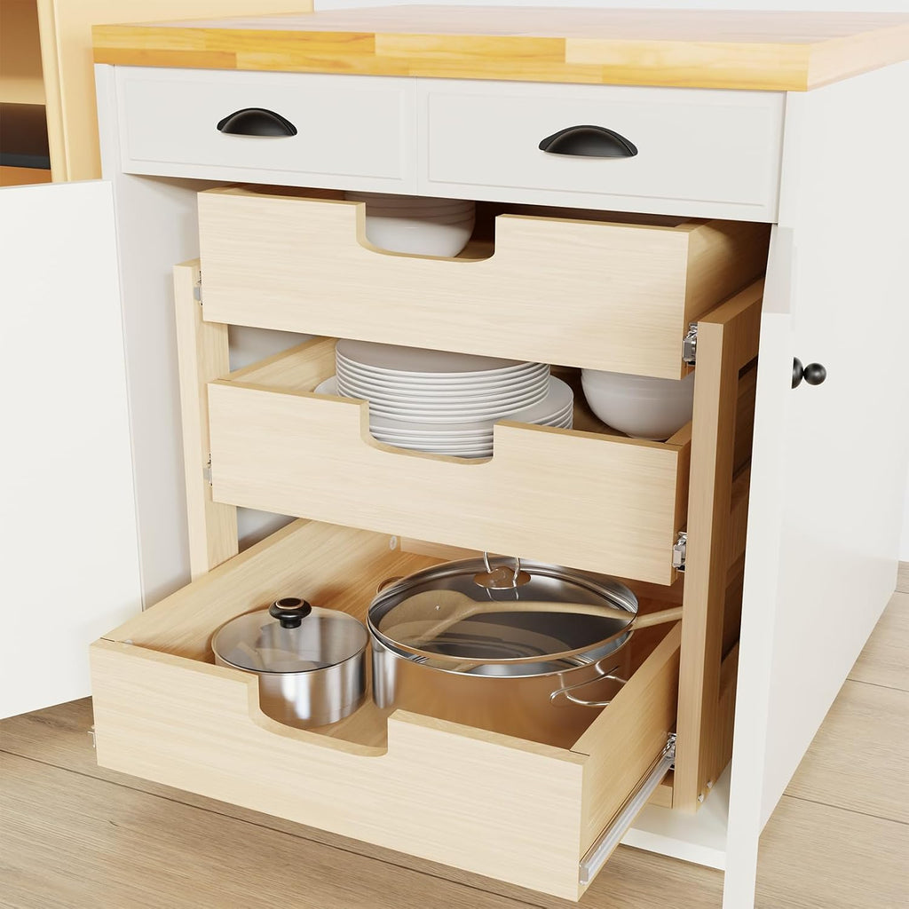 Organizador de gabinete extraíble, 14 pulgadas de ancho x 21 pulgadas de profundidad x 19 pulgadas de alto, cajones extraíbles de madera con deslizamiento y cierre suave, organizador de gabinete de
