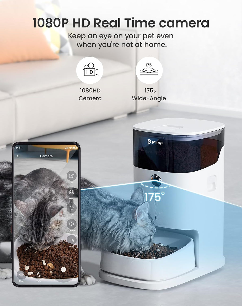 Alimentador automático para gatos, dispensador de tazón de comida para