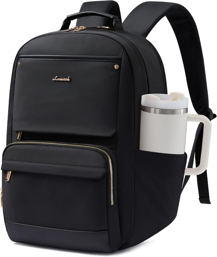 LOVEVOOK Mochila de viaje para mujer, Negro, 18,4 pulg.