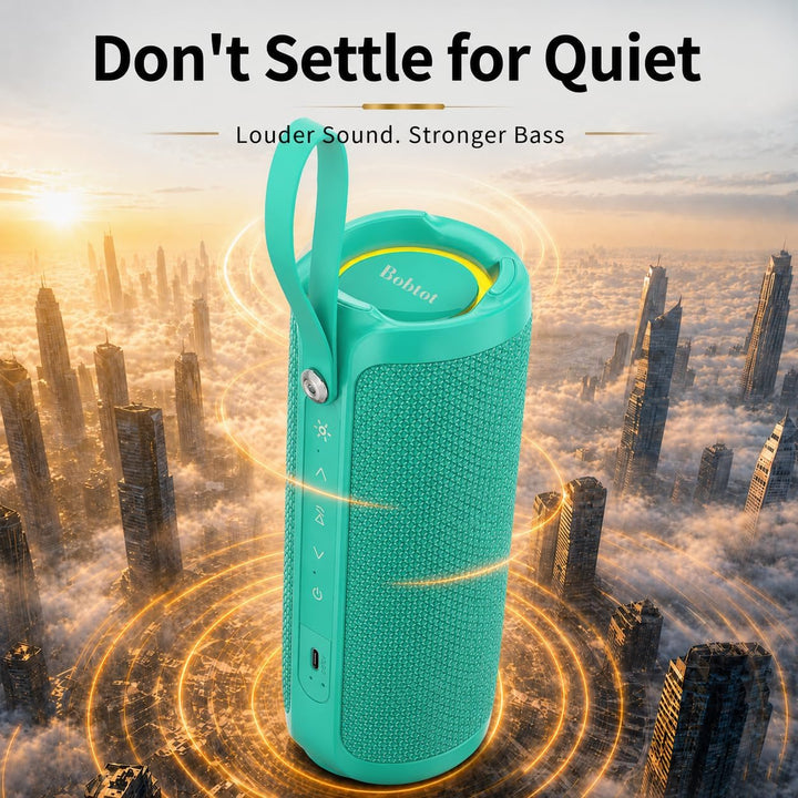 Bobtot Altavoz Bluetooth portátil, IPX6 impermeable con graves inte...