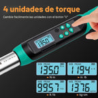 Llave dinamométrica digital, 3/8 pulgadas, 5-99.6 ft-lb, 2% de
