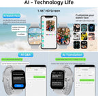 Smart Watch, GPS y Mapas Libres, Pantalla HD de 1.96", IA, Llamadas y Mensajes por Bluetooth