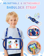 Boaretiu - Funda para iPad A16/10ª generación, diseño de astronauta de dibujos animados con correa y soporte giratorio y asa para niños, niñas, adolescentes, silicona 3D para iPad A16 de 11ª