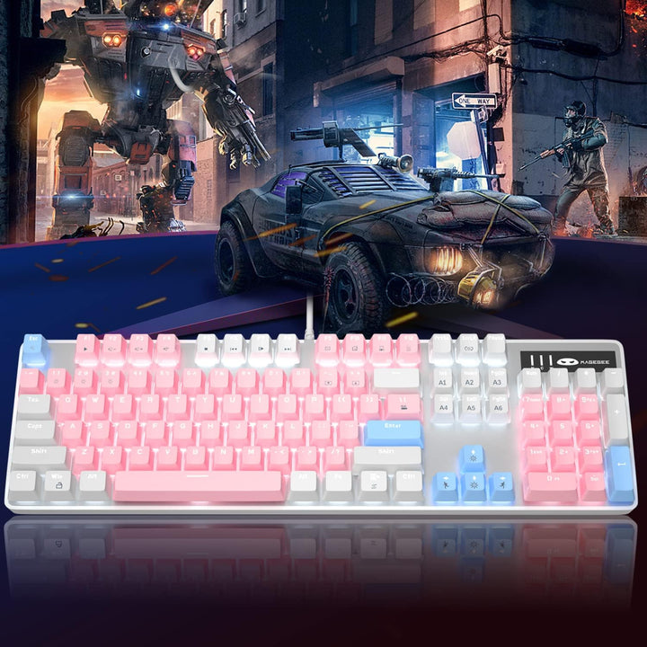 MageGee Teclado mecánico para juegos, nuevo teclado mejorado con in...