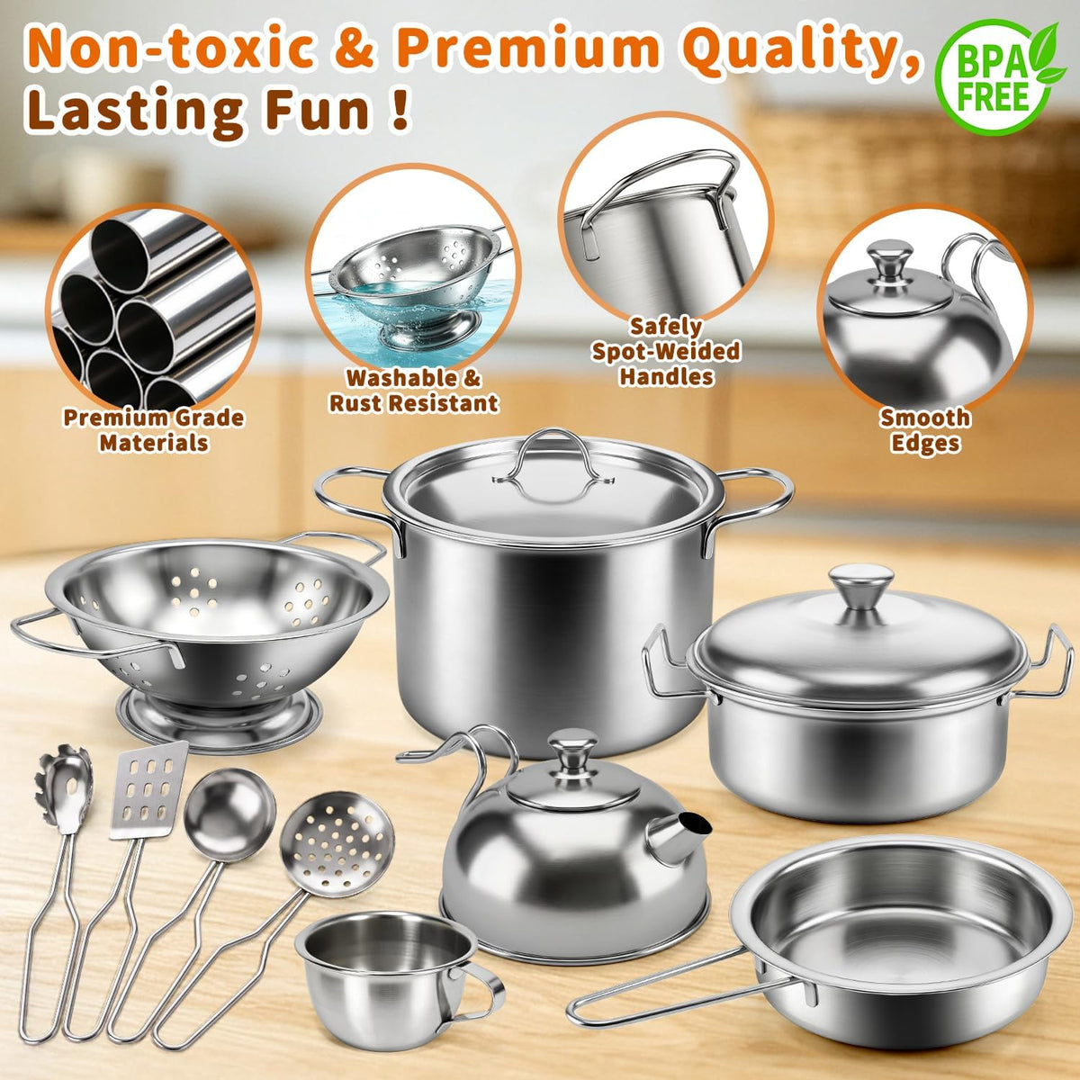 Accesorios de cocina de juego de simulación, 130 piezas de juguetes de