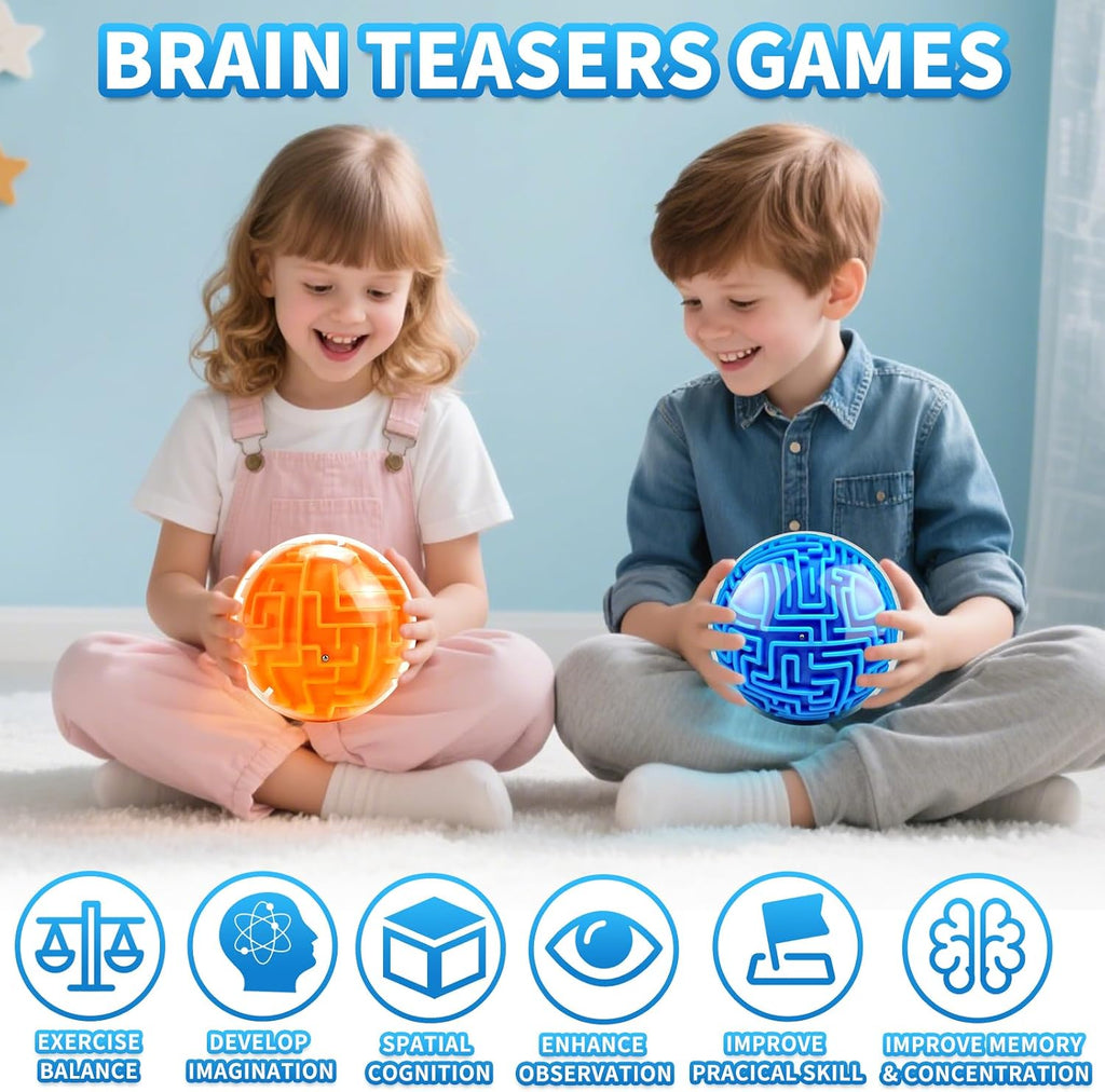 Paquete de 4 rompecabezas 3D de bola de laberinto, juego de rompecabezas