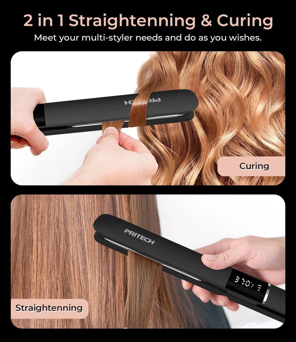 PRITECH Plancha plana para el cabello, plancha plana de titanio