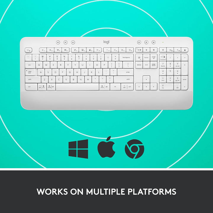 Logitech Signature K650 Comfort - Teclado inalámbrico de tamaño com...