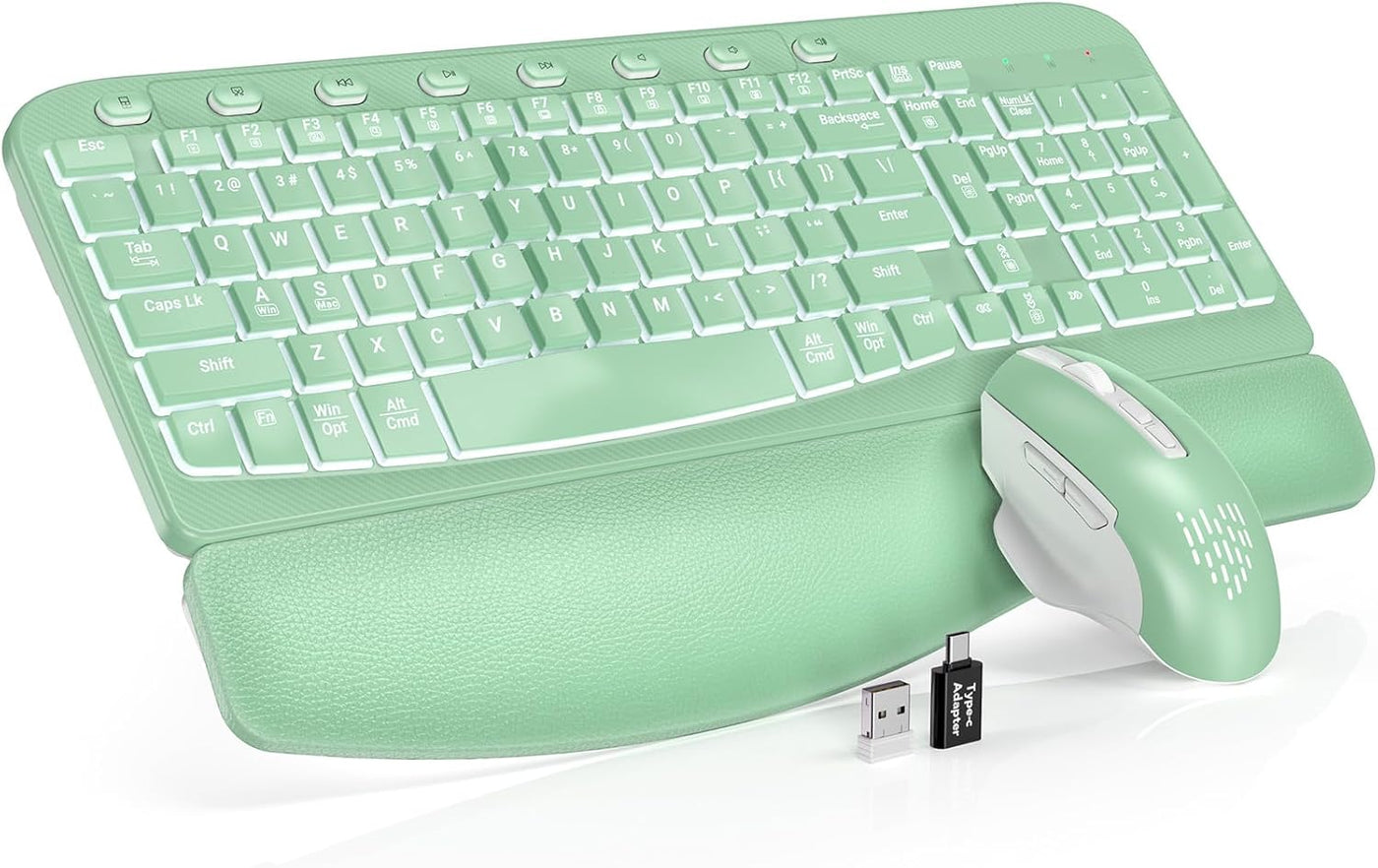 SABLUTE Combo de teclado y mouse inalámbrico ergonómico - Teclado d...