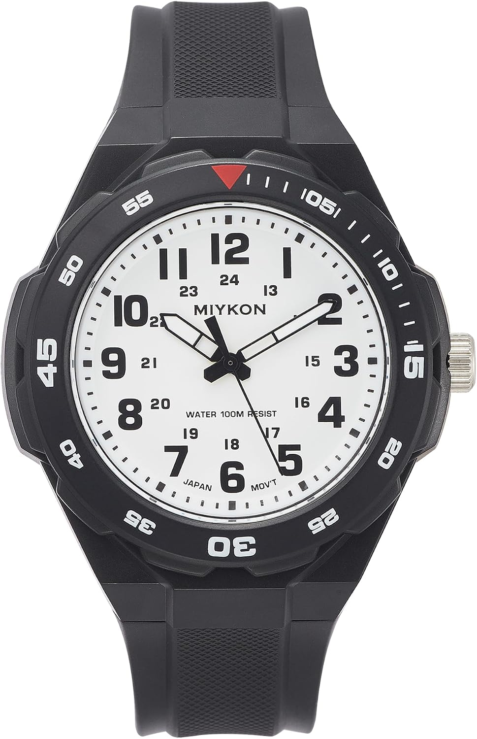 Miykon Reloj deportivo para hombres negro, buceo, bisel giratorio, resistencia al agua 100M