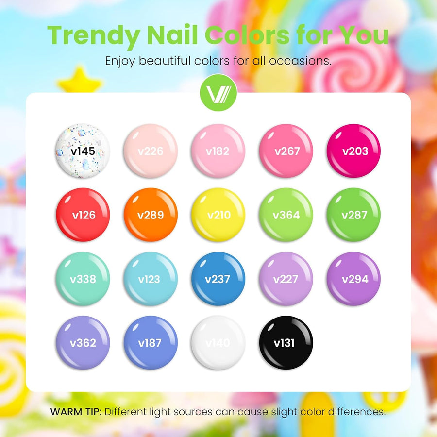 VANREESA Juego de 24 esmaltes de uñas de gel, colores de moda, con...