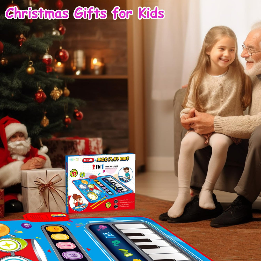 Regalos para niños de 1 año, juguetes de alfombra musical 2 en 1 pa...