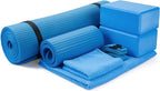 BalanceFrom 7-Piece Yoga Set con 71x24x0.5 Inches Extra Thick Mat y Carrying Sling – Includes 2 Blocks, Stretch Strap, 2 Towels, y Knee Pad para Home, Studio, y Gym Workouts