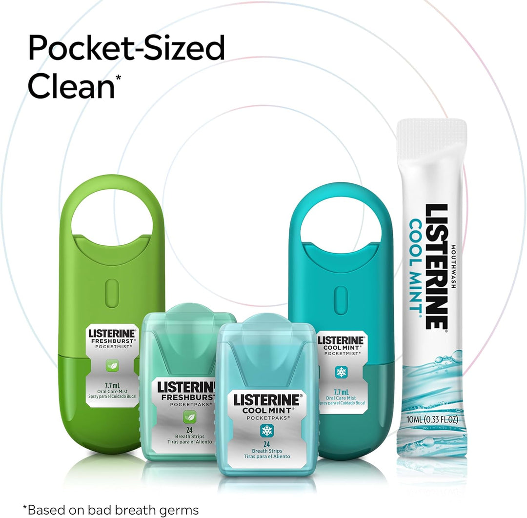 Listerine PocketPaks - Tiras de aliento, menta fresca, paquete de 2...