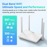 DBIT Enrutador WiFi Gigabit AC1200, 2.4 GHz + 5 GHz de doble banda...
