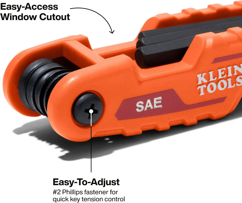 Klein Tools 70543 Juego de llaves hexagonales plegables compactas, métricas