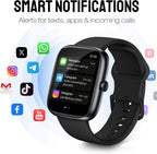Reloj inteligente para mujeres y hombres, rastreador de fitness HD de 1.83 pulgadas (respuesta/hacer llamadas) con monitor de frecuencia cardíaca 24/7/sueño/SpO2, resistente al agua IP68, más de 100