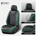 Juego completo de fundas de cuero para asientos delanteros y traseros de automóvil, impermeables, cobertura completa, protector de asiento de automóvil, ajuste universal para la mayoría de automóviles, SUV, camiones, negro y verde