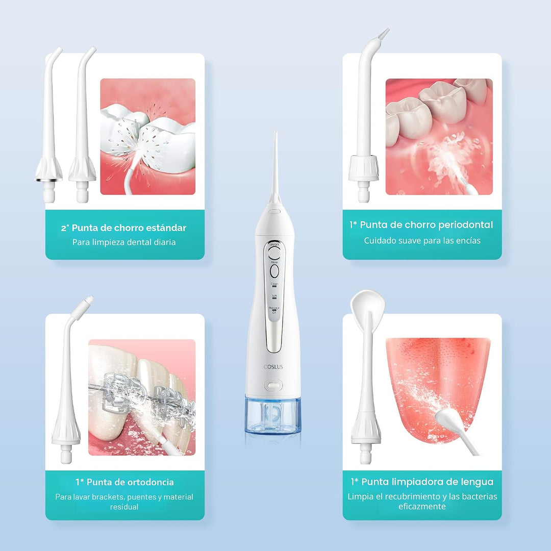 COSLUS Hilo Dental de Agua para Dientes: Irrigador Oral Portátil In...