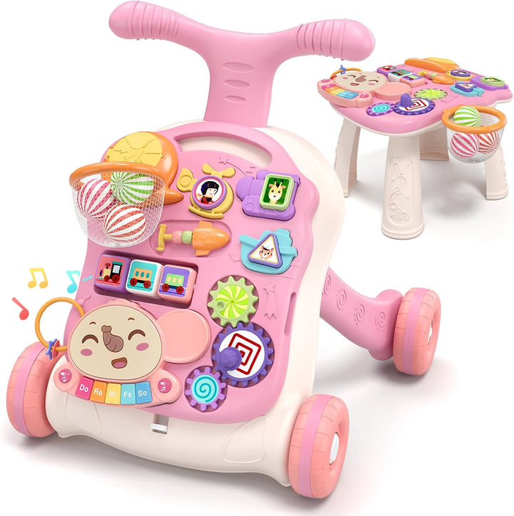 QDRAGON Andador de bebé 3 en 1 y centro de actividades para niñas,...