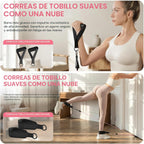Kit de barra de pilates con bandas de resistencia, equipo de entrenamiento ajustable para gimnasio en casa para mujeres y hombres, equipo de pilates portátil para sentadillas, yoga y